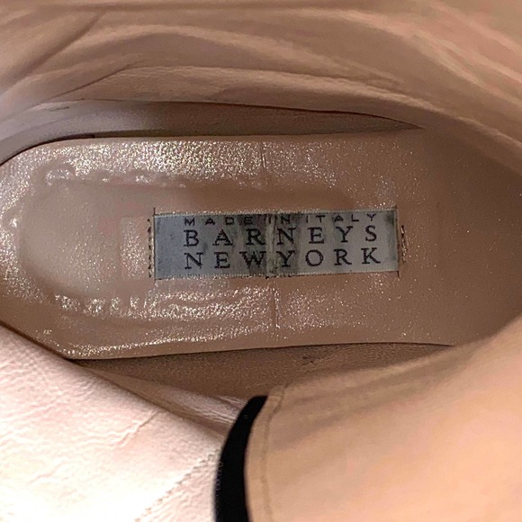 Vintage 1990s Barneys New York Black Leather Riding Boot Flat Sole D Rings sz 38 - Picture 11 of 13